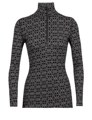 Product detail of Icebreaker 250 Vertex LS Half Zip Alpine Geo Black/Snow