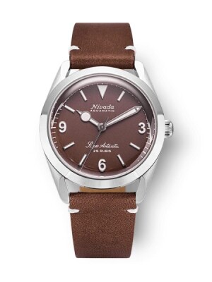 Product detail of Nivada Grenchen Super Antarctic 3.6.9 Brown - Brown Leather White Stitching