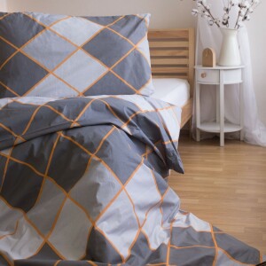 Product detail of Jerry Fabrics Bavlněné povlečení Káry tmavě šedá, 140 x 200 cm, 70 x 90 cm