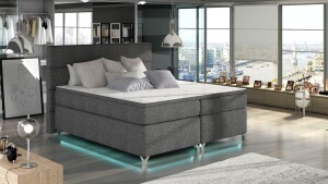 Product detail of Artelta Manželská postel AMADEO Boxspring s LED osvětlením | 140 x 200 cm Barva: BAO 04 - Sawana 05 (šedá)