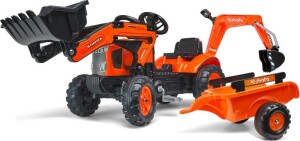 Product detail of Falk šlapací traktor 2065N Kubota backhoe s předním bagrem a přívěsem s otočným bagrem