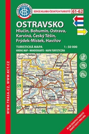 Product detail of Ostravsko /KČT 61-62 1:50T Turistická mapa