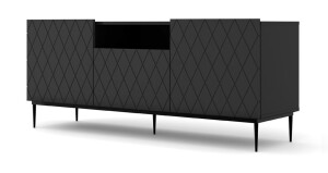 Product detail of ARTBm TV stolek DIUNA 145 2D1K | černý mat Provedení: Černý mat / černá podnož