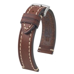 Product detail of Řemínek Hirsch Liberty - hnědý - 24 mm - L – Standardní délka (doporučujeme) - 22 mm - Stříbrná