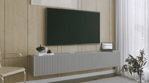 Product detail of ArtExt Závěsný TV stolek JOY | 200 cm Barva: Šedá (drážky)