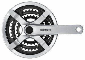 Product detail of Shimano kliky Tourney FC-TX501-S 170mm 48x38x28 zubů, stříbrné s krytem, v krabičce
