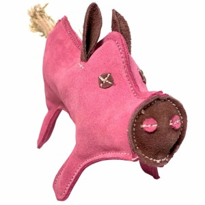 Product detail of PafDog Prasátko Pinky hračka pro psy z kůže a juty, 28 cm