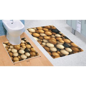 Product detail of Bellatex Sada koupelnových předložek Dřevěné koule 3D, 60 x 100 cm, 50 x 60 cm