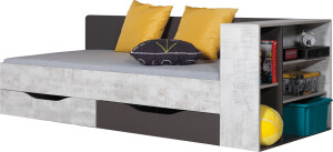 Product detail of Meblar Postel TABLO TA12 A | s regálem TA 12B 90 x 200 cm Barva: Grafit/enigma