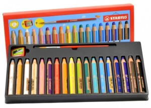 Product detail of SPastelky STABILO Woody 3in1, sada 18 ks v pouzdru s ořezávátkem a štětcem