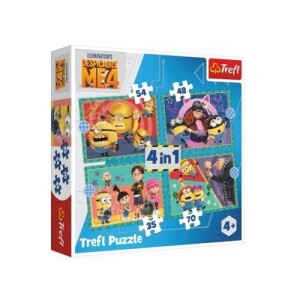 Product detail of Puzzle 4v1 Já, padouch 4/Mimoni 28,5x20,5cm v krabici 28x28x6cm