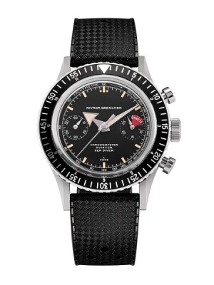 Product detail of Nivada Grenchen Chronomaster Broad Arrow - Inter. Bezel - Manual - Rubber Tropic
