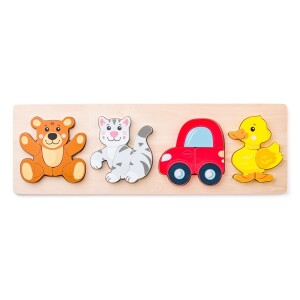 Product detail of Woody Puzzle Baby na desce, 4 motivy