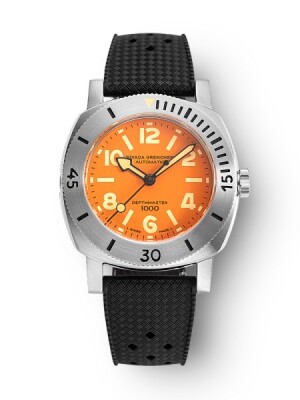 Product detail of Nivada Grenchen Depthmaster Numerals Orange - Tropic Rubber