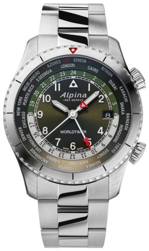 Product detail of Alpina Startimer Pilot Quartz Worldtimer AL-255GR4S26B