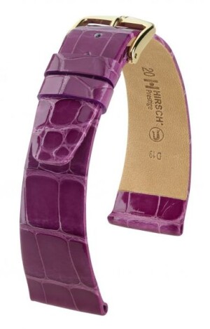 Product detail of Řemínek Hirsch Prestige 1 alligator - fialový, lesk - L - řemínek 17 mm (spona 14 mm)