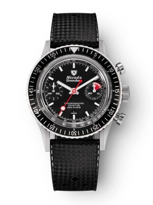 Product detail of Nivada Grenchen Chronomaster White Lollipop Inter. Bezel - Manual - Rubber tropic