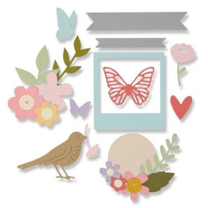 Product detail of SIZZIX Thinlits vyřezávací kovové šablony - květinový banner 27 ks