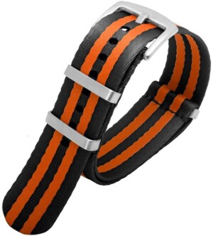 Product detail of Řemínek NATO Sports proužky, černo-oranžový 22 mm - 22 mm