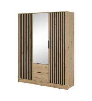 Product detail of ArtPS Šatní skříň KELLY 3D se zrcadlem | dub artisan