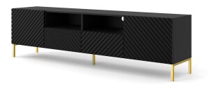 Product detail of ARTBm Tv stolek SURF 200 | 2D2S Provedení: Černý mat / zlaté nohy