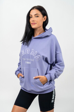 Product detail of Dámská mikina Nebbia GYM RAT Branded Oversized Hoodie purple S