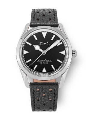 Product detail of Nivada Grenchen Super Antarctic 35 mm - Black White Luminova - Black Racing Strap