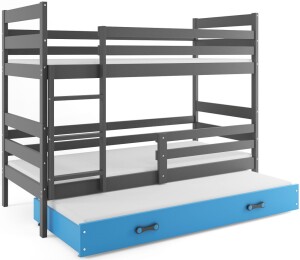 Product detail of BMS Dětská patrová postel ERYK 3 s přistýlkou ​​| šedá 90 x 200 cm Barva: Šedá / Modrá, Rozměr: 200 x 90 cm