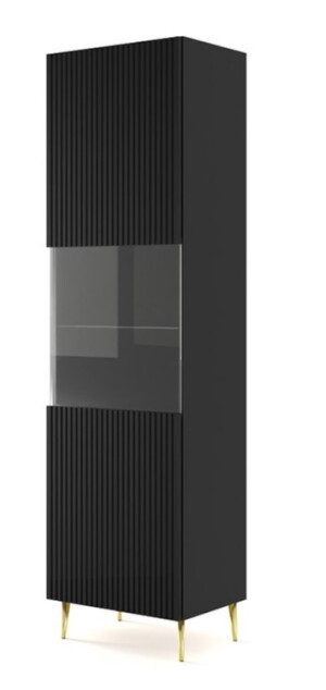 Product detail of ARTBm Vitrína RAVENNA B 1DS 60 | černá matná Provedení: Černý mat / zlaté nohy