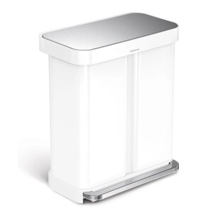 Product detail of Simplehuman Pedálový odpadkový koš na  tříděný odpad, 58 l, bílá ocel