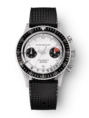 Product detail of Nivada Grenchen Chronomaster White Panda Inter. Bezel - Manual - Rubber tropic