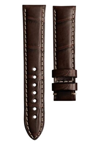 Product detail of Kožený řemínek Biatec | Hnědý z aligátora - 20 mm - Bez spony