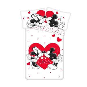 Product detail of Jerry Fabrics Dětské bavlněné povlečení Mickey and Minnie Love 05, 140 x 200 cm, 70 x 90 cm