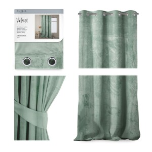 Product detail of ArtFlhf Stínicí závěs VELVET EYELETS K | 140 x 270 cm Barva: mentolová