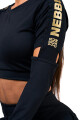 Nebbia Honey Bunny crop top s dlouhým rukávem 821 black - thumb (3)