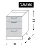 ArtExt Kuchyňská skříňka spodní BONN | D3M 60 Barva korpusu: Grey - thumb (28)