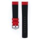 Řemínek Hirsch Carbon - červený - 24 mm - L – Standardní délka (doporučujeme) - 22 mm - Stříbrná - thumb (2)