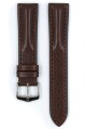 Řemínek Hirsch Lucca - hnědý - 22 mm - L – Standardní délka (doporučujeme) - 20 mm - Stříbrná - thumb (1)