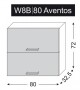 ArtExt Kuchyňská skříňka horní, W8B / 80 Aventos Amaro Barva korpusu: Lava - thumb (3)