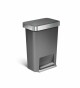 Pedálový odpadkový koš Simplehuman – 45 l, kapsa na sáčky, obdélníkový, šedý plast / nerez - thumb (0)
