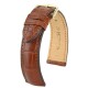 Řemínek Hirsch Earl Alligator - zlatohnědý, mat - 24 mm - L – Standardní délka (doporučujeme) - 22 mm - Stříbrná - thumb (1)