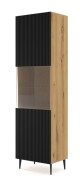 ARTBm Vitrína RAVENNA B 1DS 60 | dub artisan / černá matná Provedení: Dub artisan / černý mat / zlatá podnož - thumb (1)