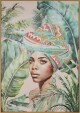 ArtFir Obraz WOMAN 607 | zelená 70 x 100 cm - thumb (0)