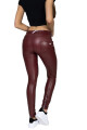 Hugz Jeans Wine Faux Leather Biker High Waist - thumb (2)