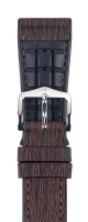 Řemínek Hirsch Bark - hnědý - 22 mm - L – Standardní délka (doporučujeme) - 18 mm - Stříbrná - thumb (1)