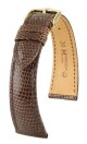Řemínek Hirsch London Lizard - hnědý, lesk - 20 mm - M – Střední délka - 16 mm - Zlatá - thumb (0)