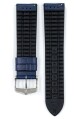 Řemínek Hirsch George - modrý - 24 mm - L – Standardní délka (doporučujeme) - 22 mm - Stříbrná - thumb (2)