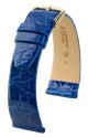 Řemínek Hirsch Prestige Crocodile - královská modrá - 16 mm - L – Standardní délka (doporučujeme) - 14 mm - Zlatá - thumb (0)
