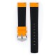 Řemínek Hirsch Carbon - oranžový - 20 mm - L – Standardní délka (doporučujeme) - 18 mm - Stříbrná - thumb (2)