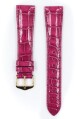 Řemínek Hirsch London Alligator - tmavě růžový, lesk - 17 mm - M – Střední délka - 14 mm - Zlatá - thumb (1)
